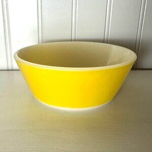 Vintage Retro MCM Federal Glass Bowl Small 5” Yellow White Cereal Dining Food